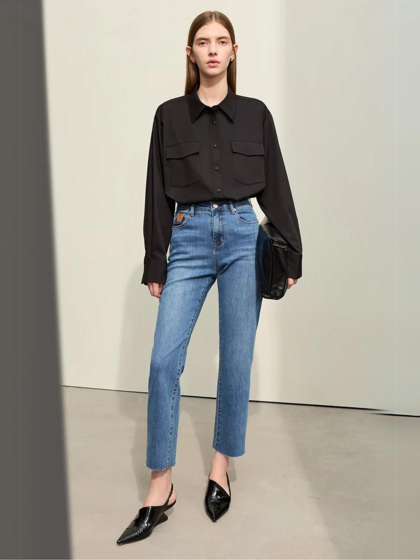 Hohe Taille Vintage Bleistiftjeans - Norvielle