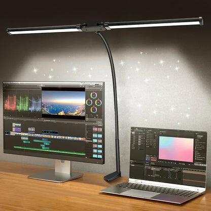Norin Dimmbare LED-Schreibtischlampe Doppelkopf - Norvielle