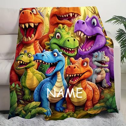 Kinder Geschenkdecke Dinosaurier Personalisiert