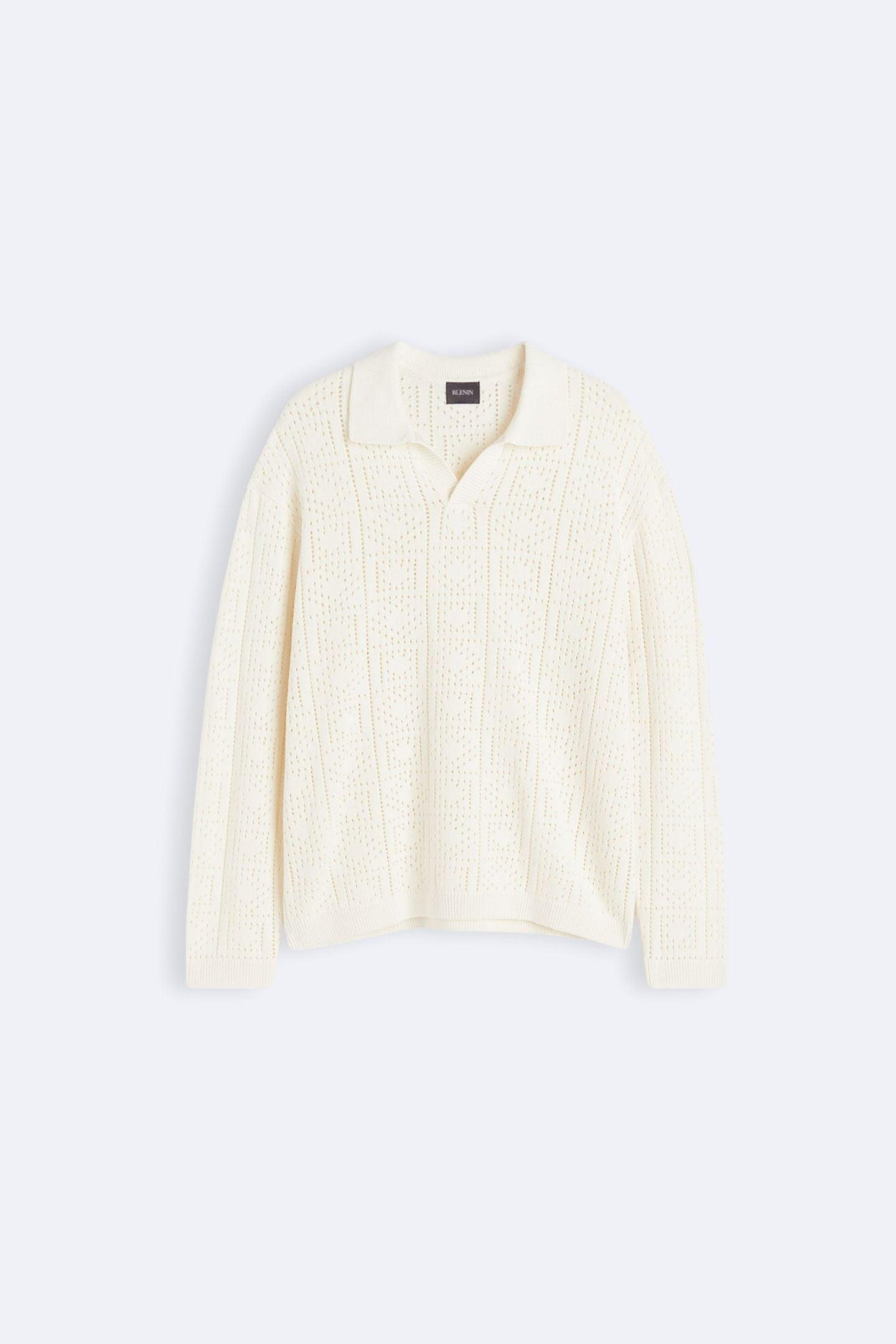Eleganter Damen Pullover Häkellook mit Polokragen - Norvielle