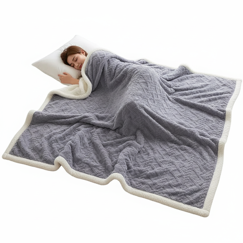 Lammwollfleece-Decke Warm Weich für Winter