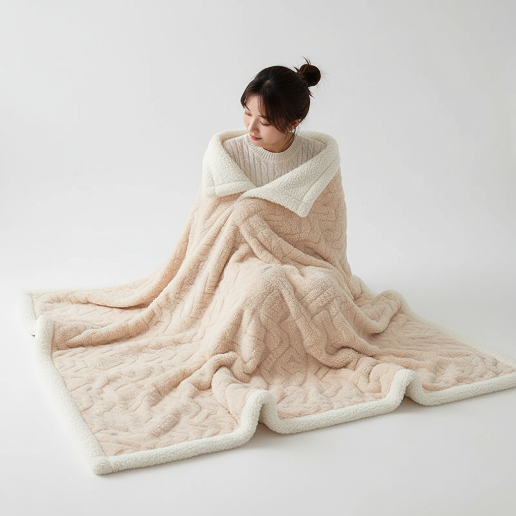 Lammwollfleece-Decke Warm Weich für Winter