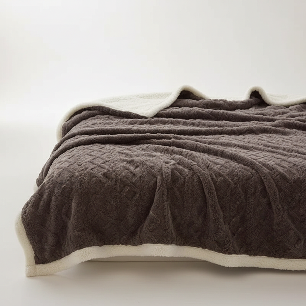 Lammwollfleece-Decke Warm Weich für Winter