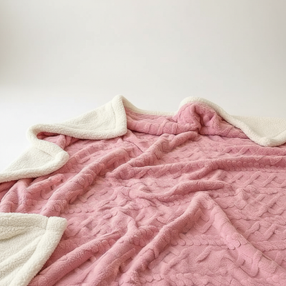 Lammwollfleece-Decke Warm Weich für Winter