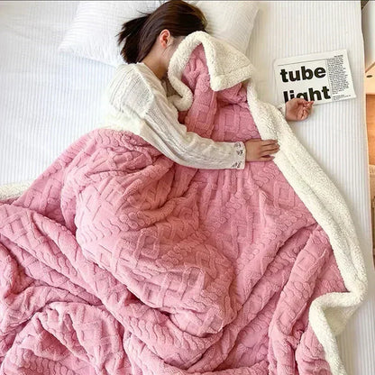 Lammwollfleece-Decke Warm Weich für Winter