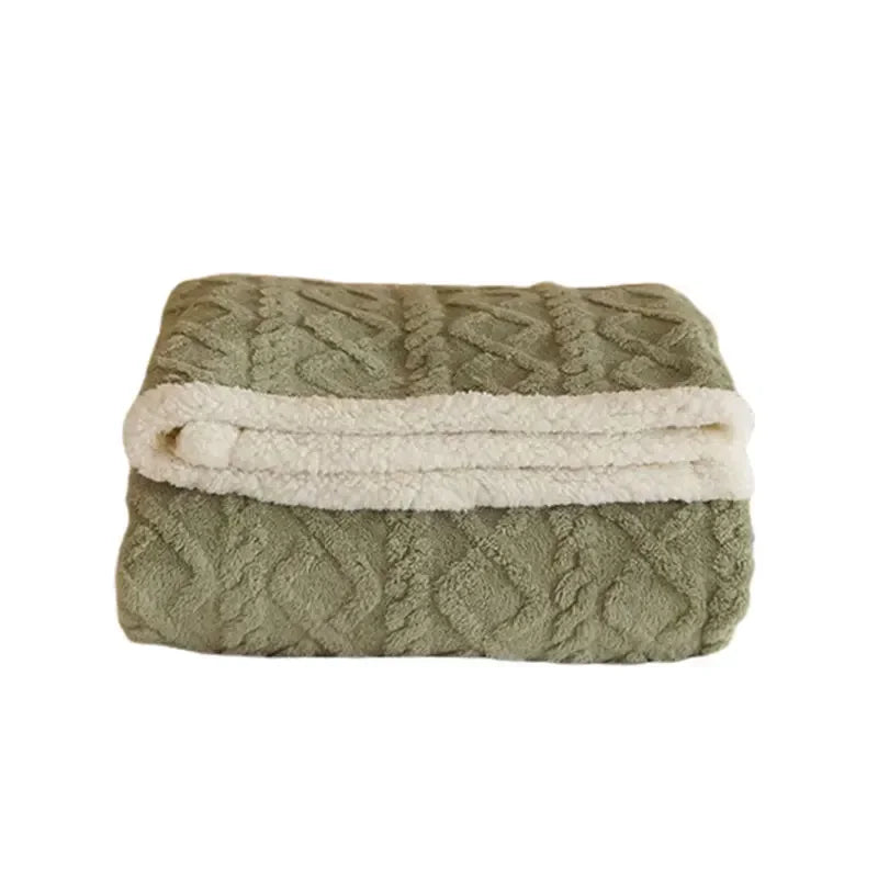 Lammwollfleece-Decke Warm Weich für Winter
