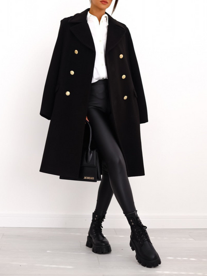 Norvielle Damen Doppelreiher-Mantel Winter