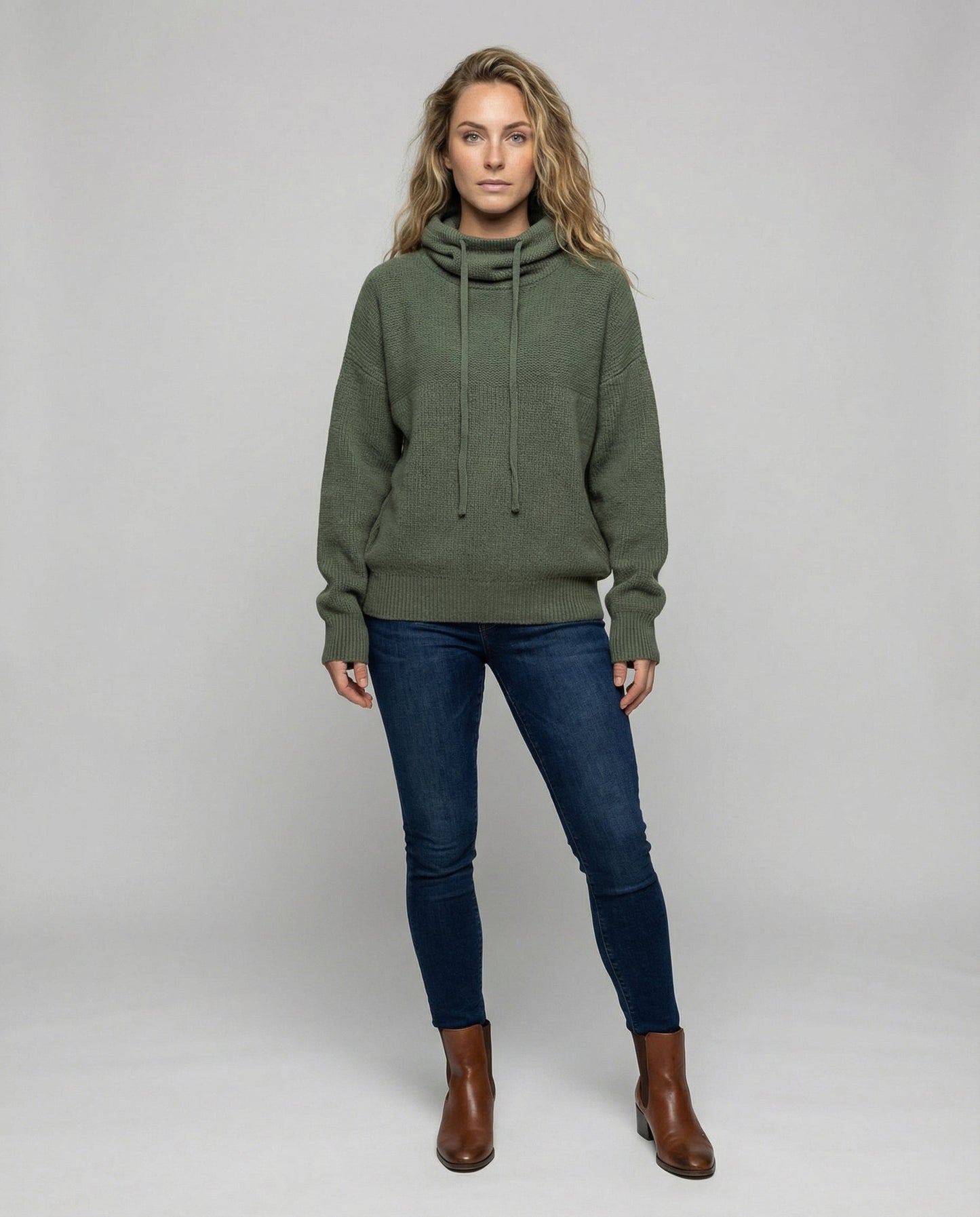 Eleganter Damen Rollkragenpullover Merino Wolle