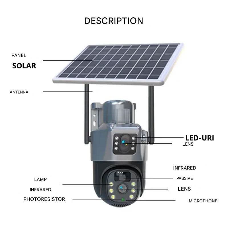 Drahtlose Solar-Überwachungskamera 4K 360°