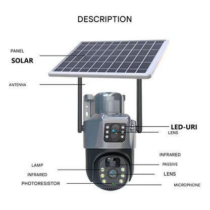 Drahtlose Solar-Überwachungskamera 4K 360°