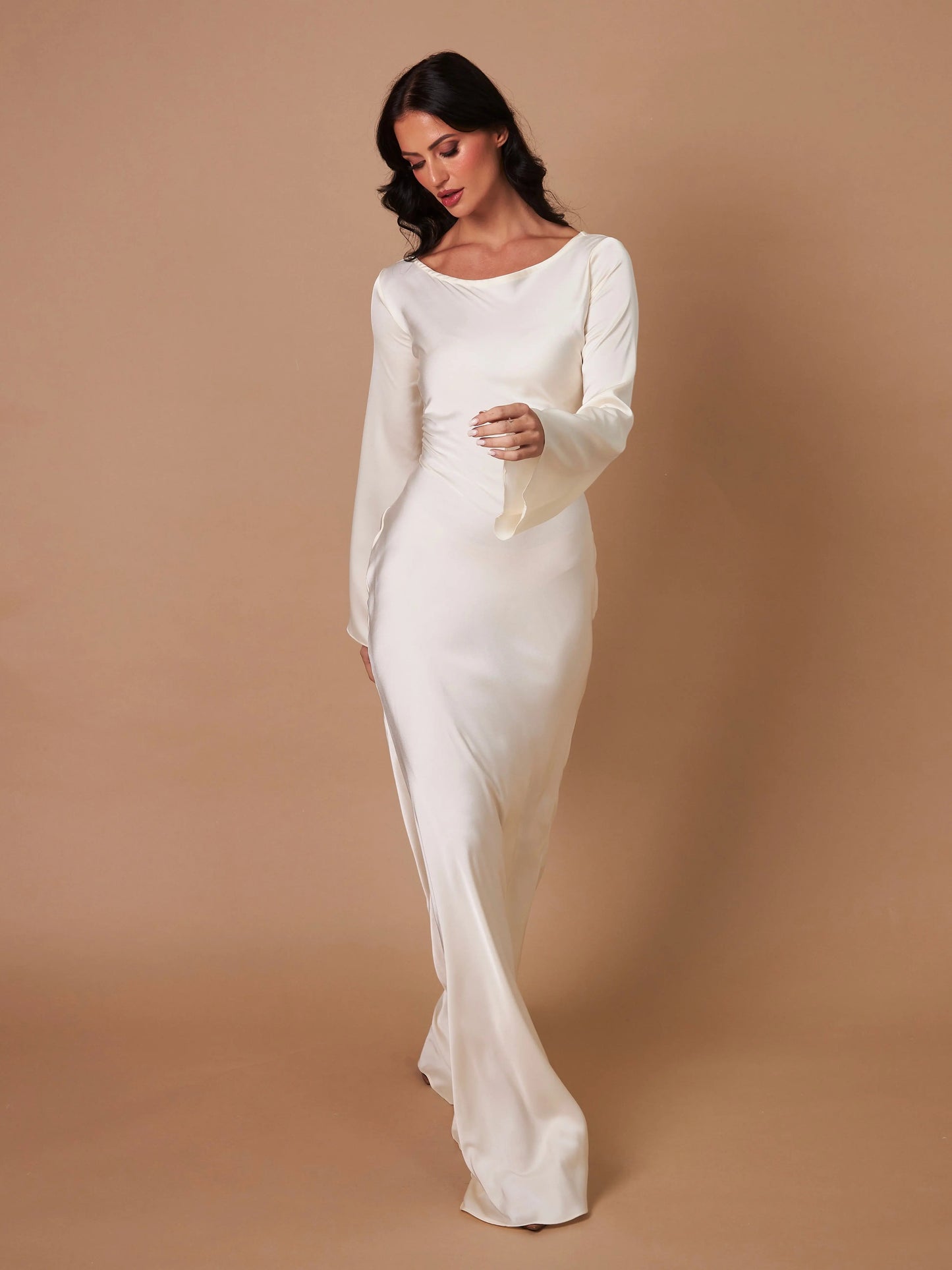 Damen Maxi-Kleid Meerjungfrauen-Stil Hochzeitsgastkleid