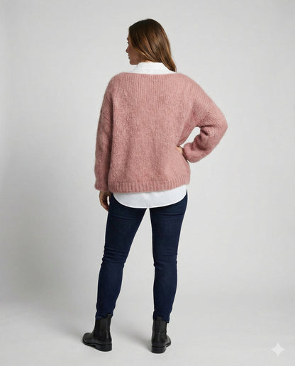 Damen Bunter Pullover Carmenstil
