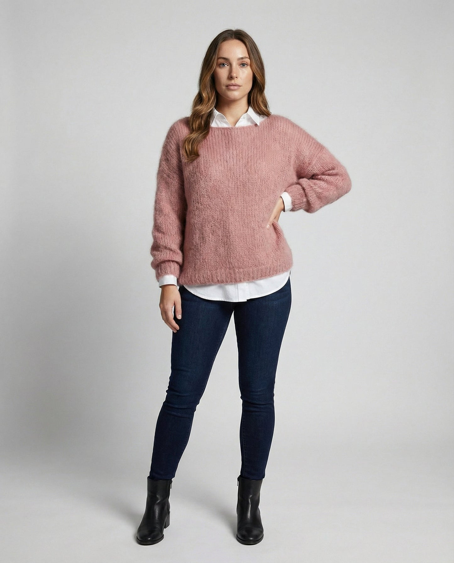 Damen Bunter Pullover Carmenstil