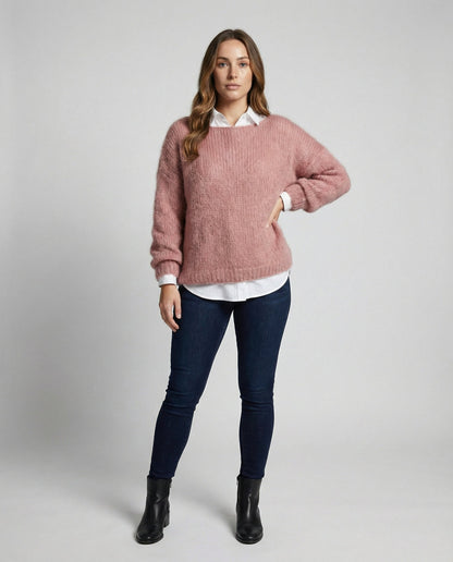 Damen Bunter Pullover Carmenstil