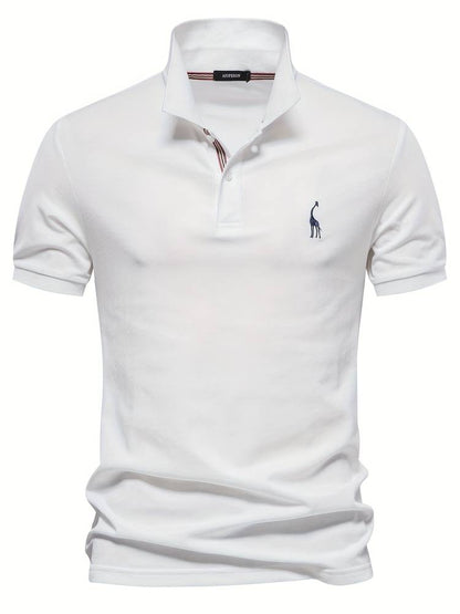 Herren Slim Fit Polo Shirt Klassisch Weiß