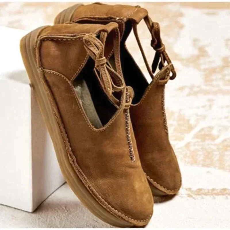 Damen Slip-On Schuhe Robust Leder