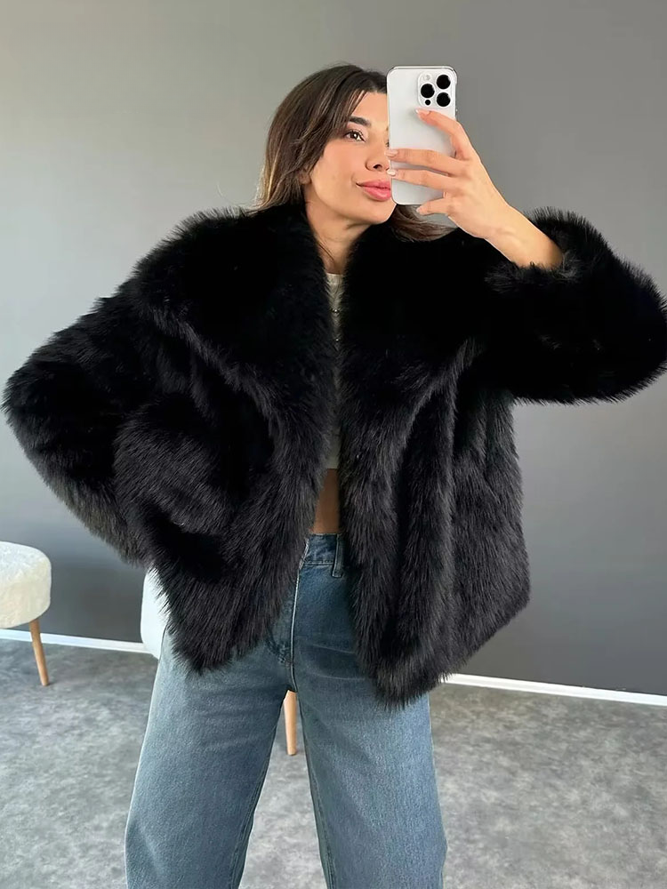 Damen Pelzjacke Warm Stilvoll