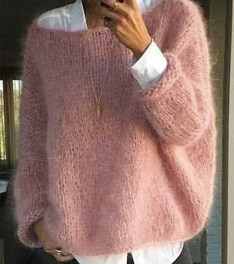 Damen Oversize Strickpullover Weich Gemütlich - Norvielle