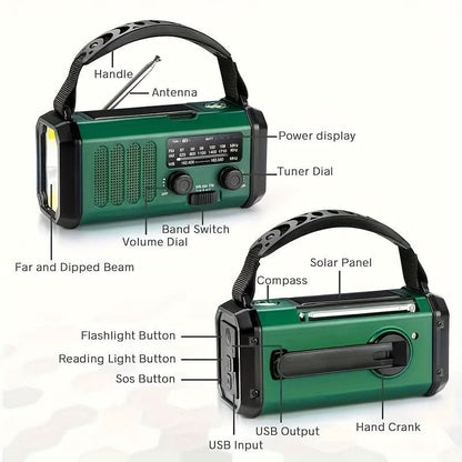EcoPower Notfallradio Solar Taschenlampe USB-Ladefunktion