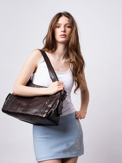Damen City-Handtasche Crossbody Leder