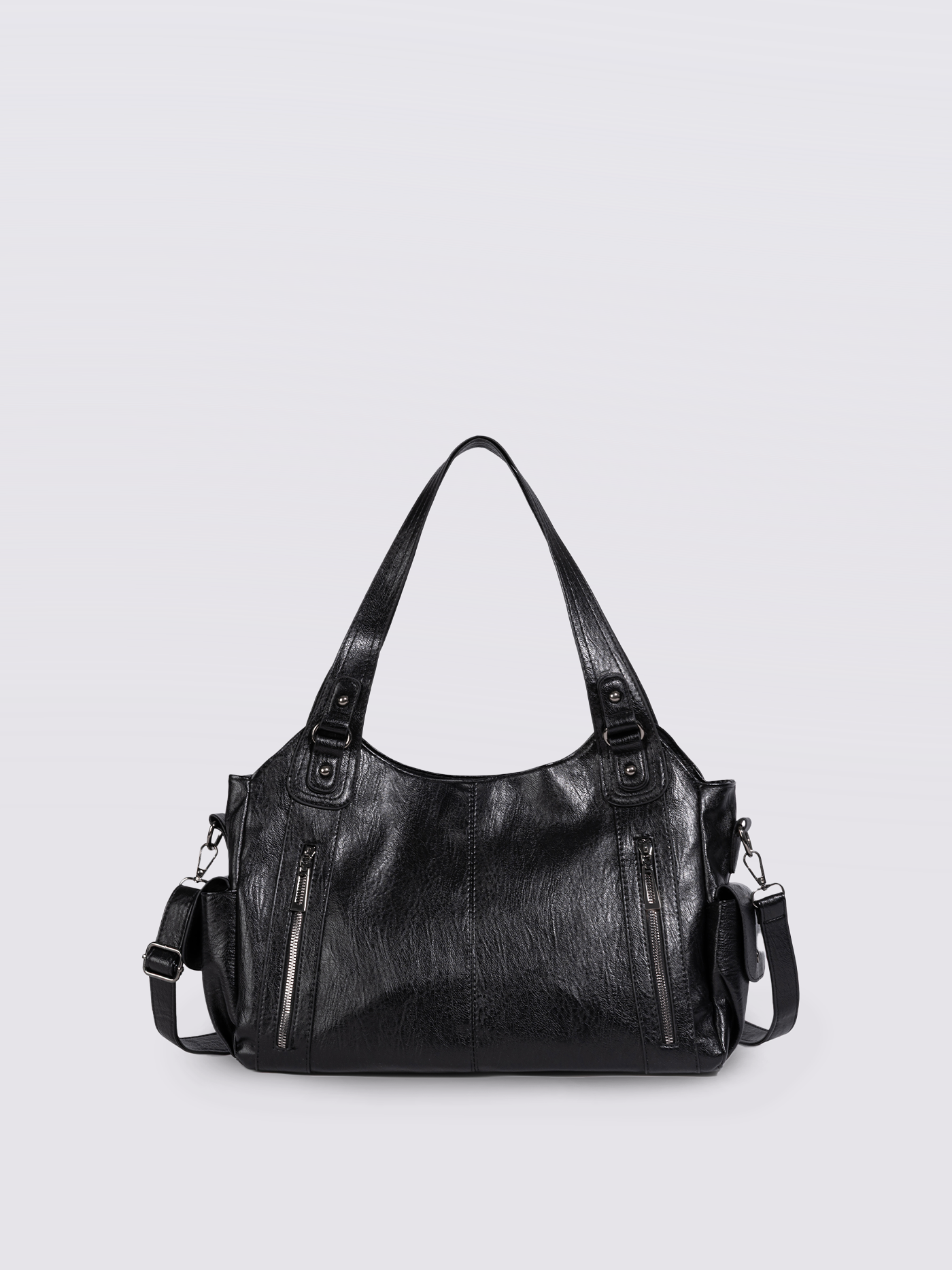 Damen City-Handtasche Crossbody Leder Braun - Norvielle