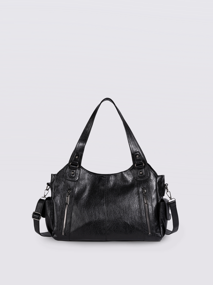 Damen City-Handtasche Crossbody Leder Braun - Norvielle