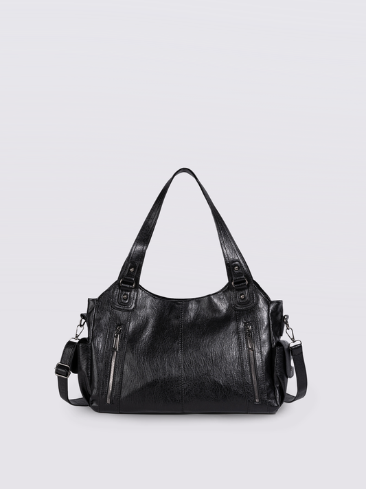 Damen City-Handtasche Crossbody Leder Braun - Norvielle