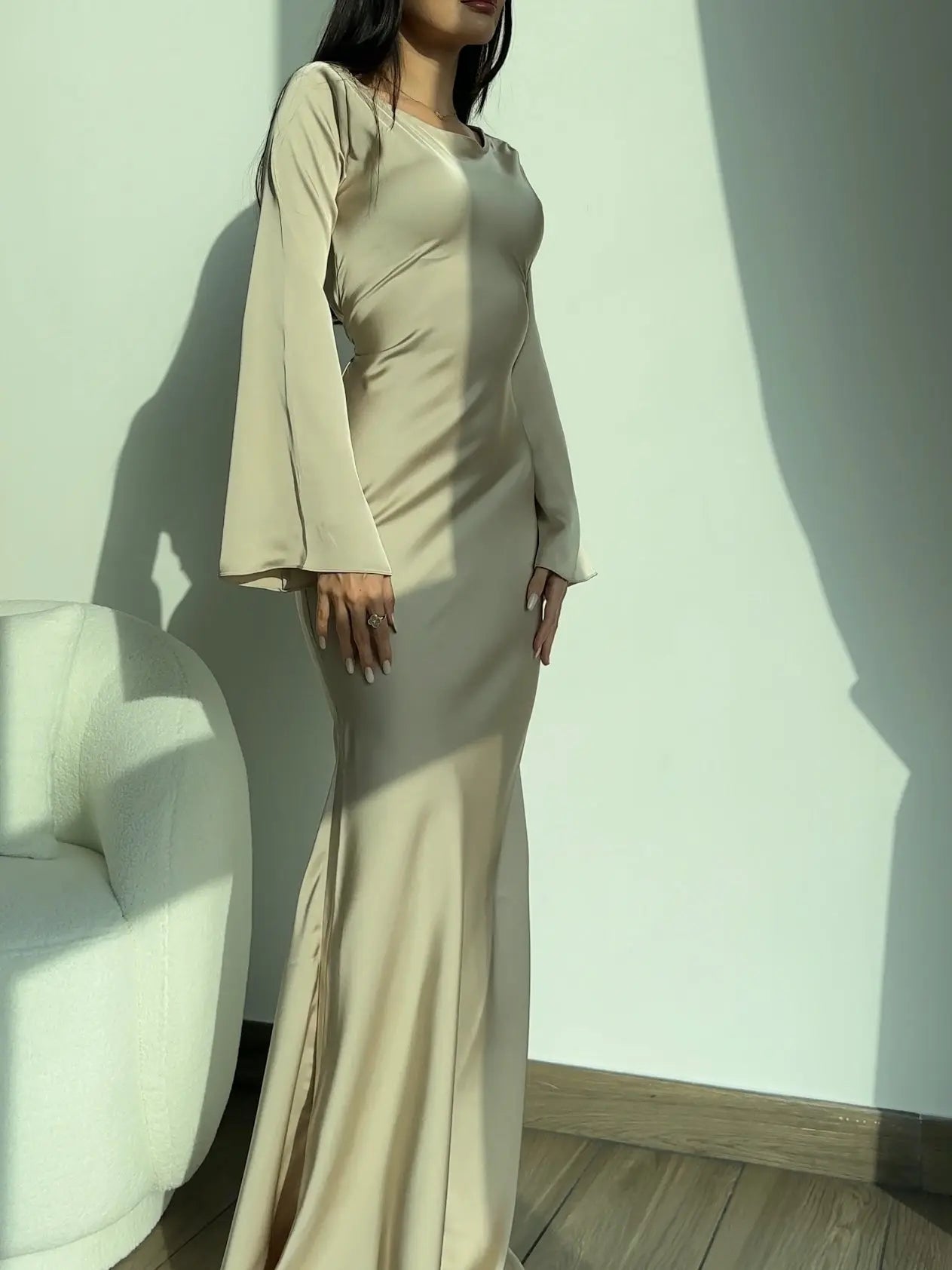 Sophie | Langärmliges Maxikleid – Fließender Schnitt für Eleganz und Komfort Zendoo.de