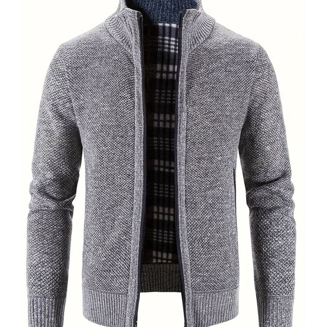 Herren Strickweste Offene Front Klare Struktur