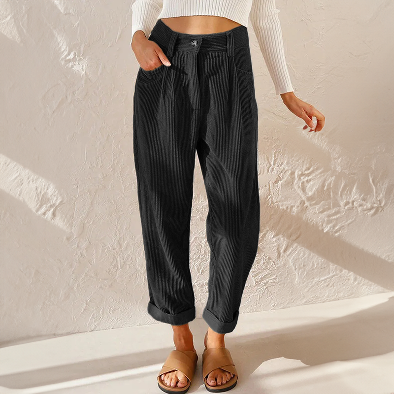 Damen High Waist Wide Leg Hose