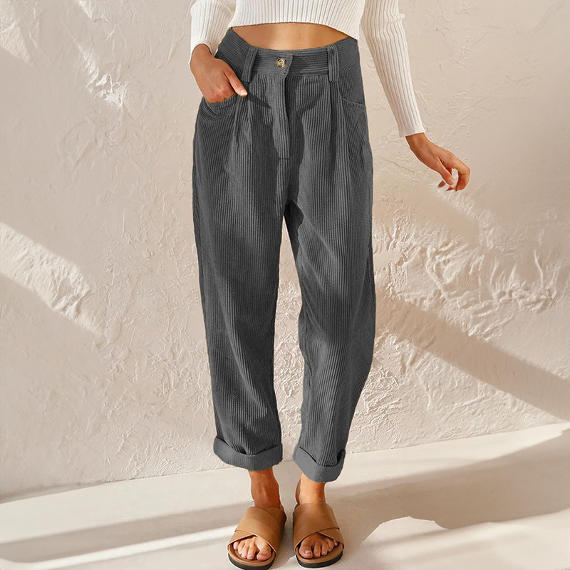 Damen Sommerhose Hochbund Weites Bein