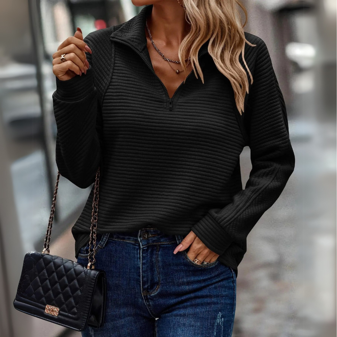 Damen Halbzippullover mit Details