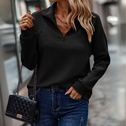 Damen Halbzippullover mit Details