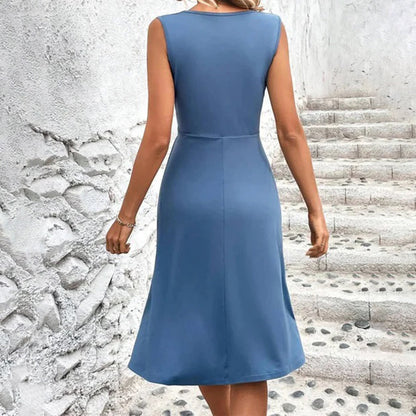 Damen Ärmelloses Kleid V-Ausschnitt