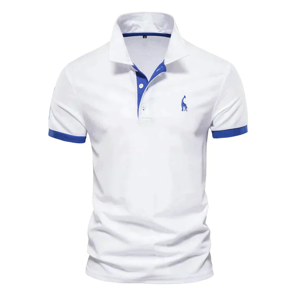 Brent Herren Polo-Shirt Baumwolle Weiss