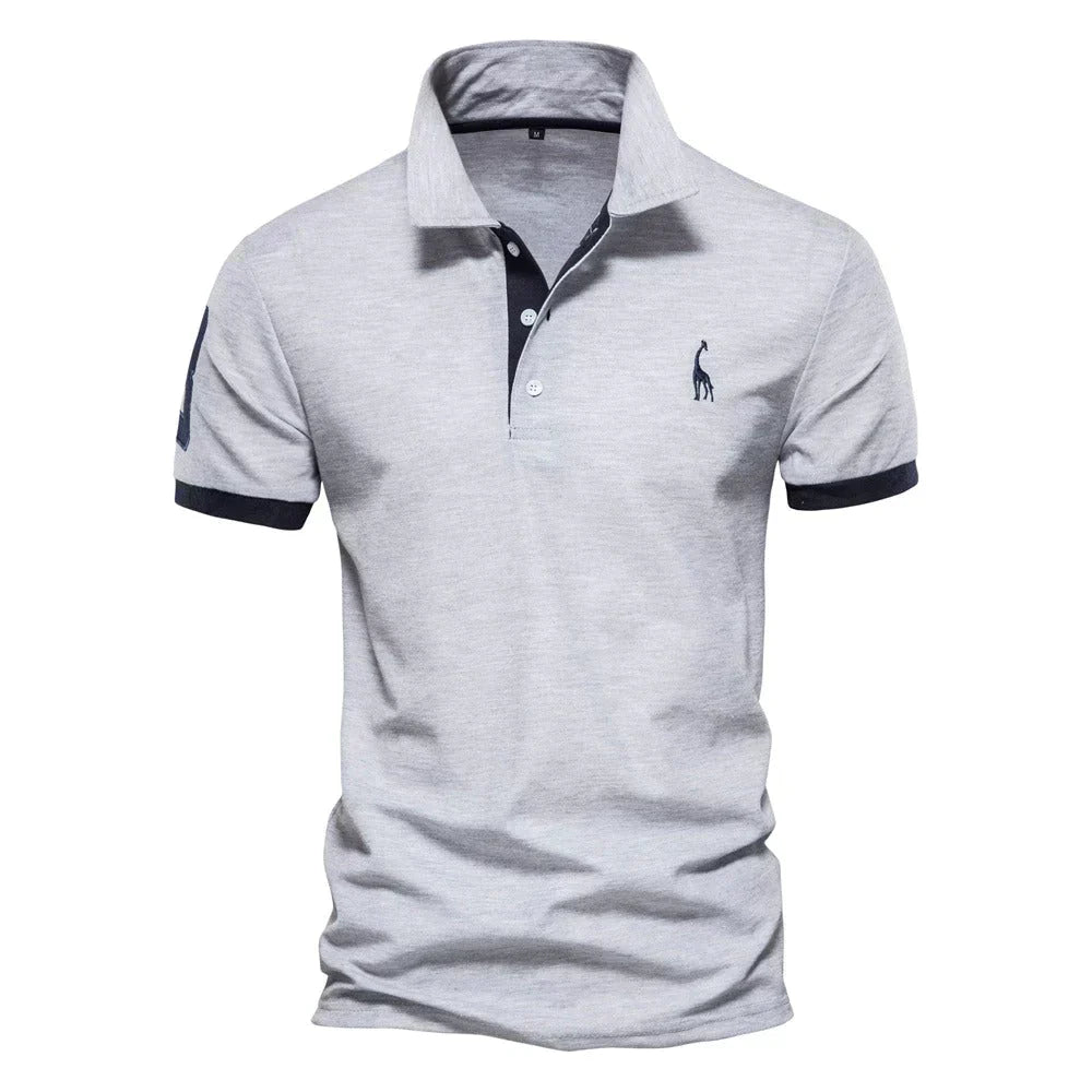 Brent Herren Polo-Shirt Baumwolle Weiss