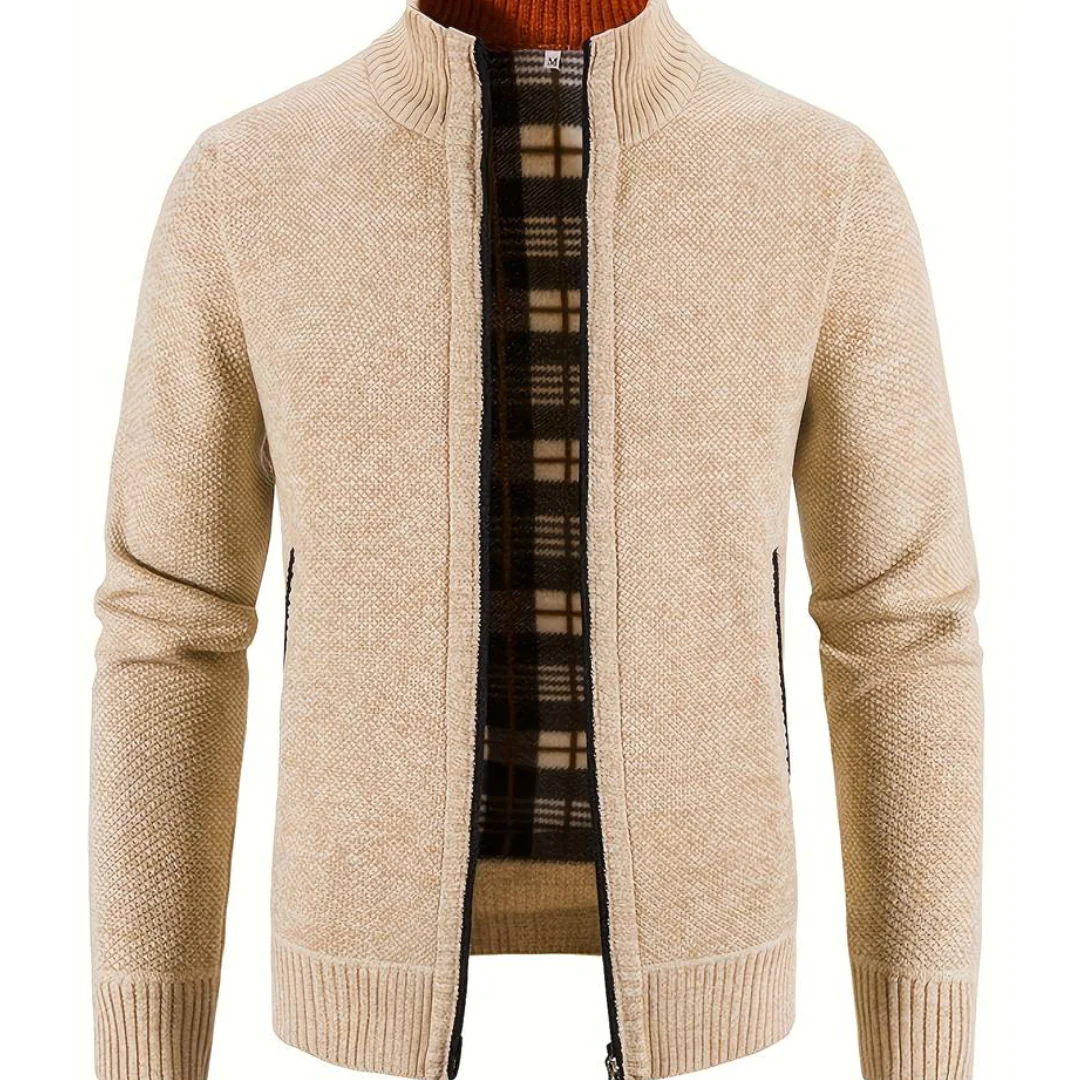 Herren Strickweste Offene Front Klare Struktur