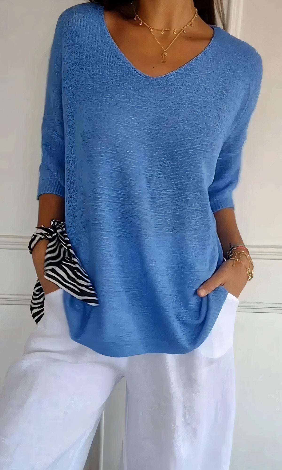 Damen Gestricktes V-Ausschnitt Casual