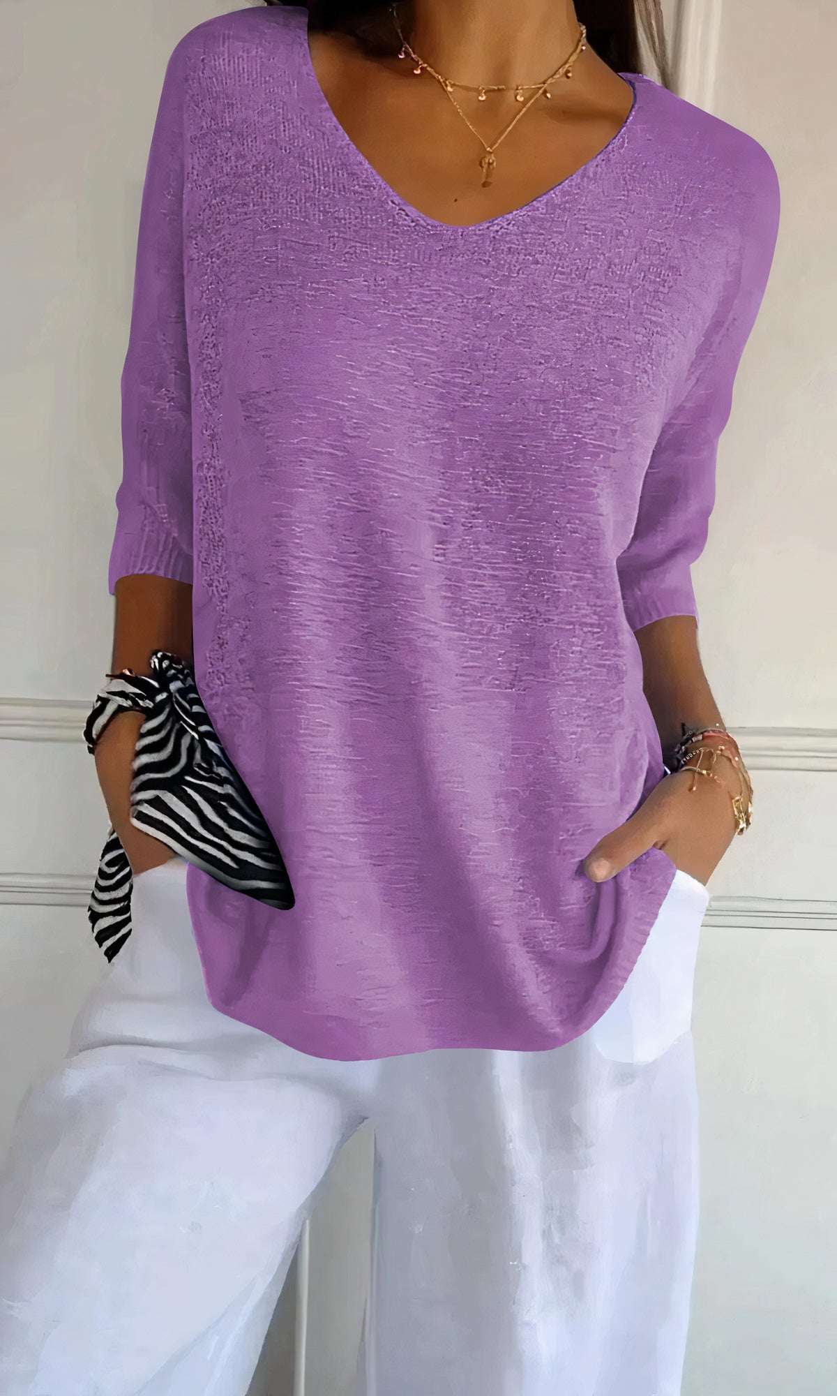 Damen Gestricktes V-Ausschnitt Casual