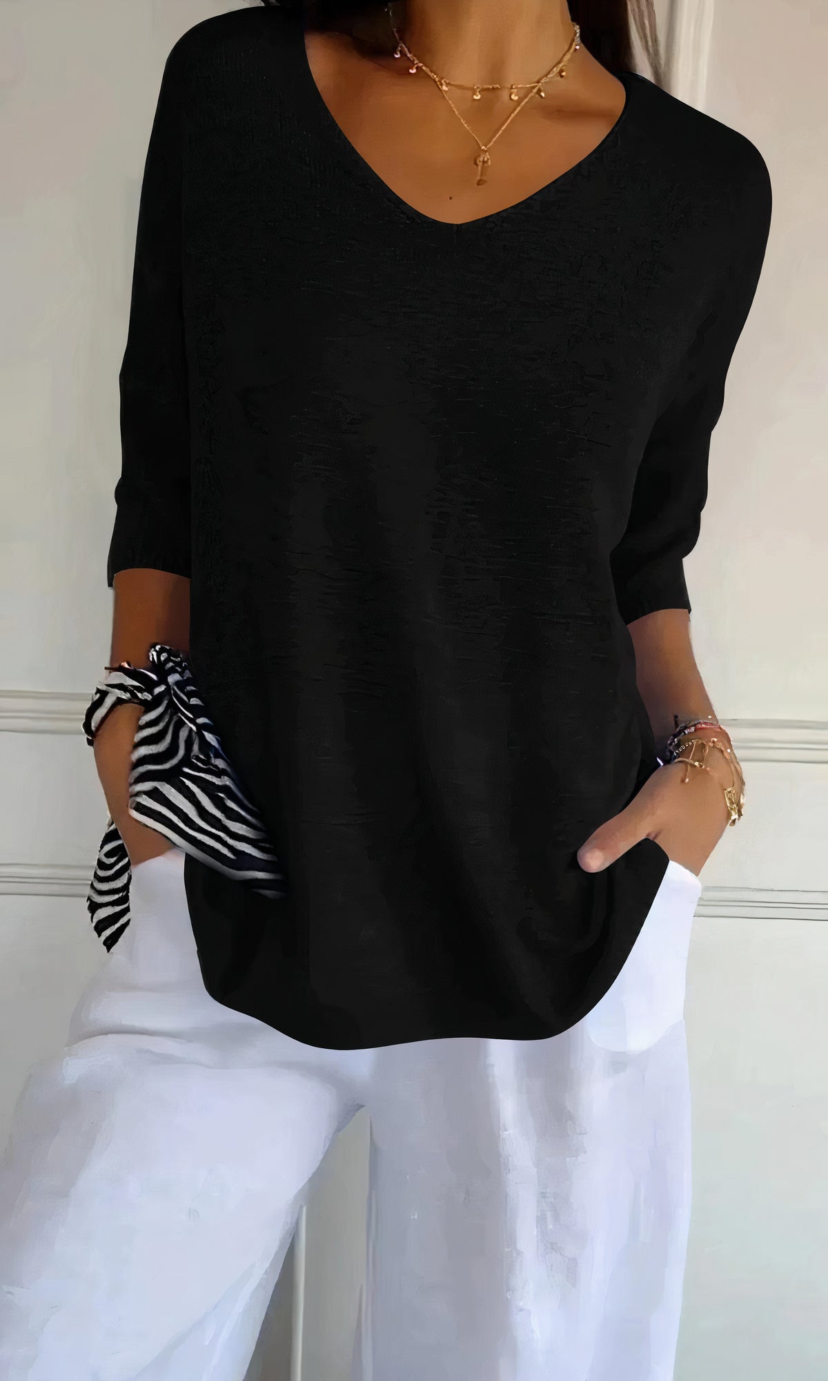 Damen Gestricktes V-Ausschnitt Casual