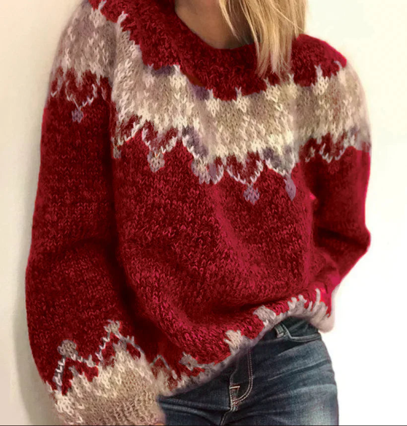 Damen Weihnachtspullover Lockerer Schnitt Gemütlich