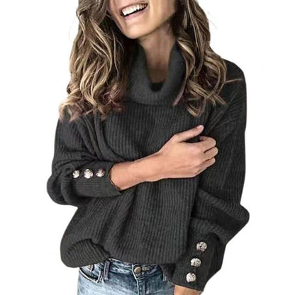 Norvielle Damen Oversize Pullover Rollkragen