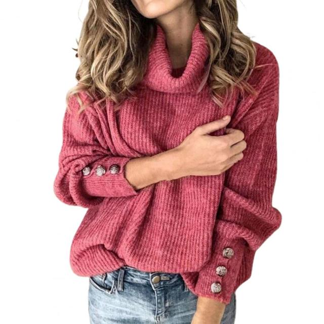 Norvielle Damen Oversize Pullover Rollkragen