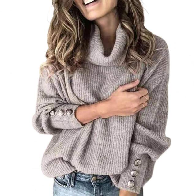 Norvielle Damen Oversize Pullover Rollkragen