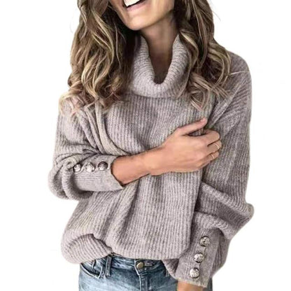 Norvielle Damen Oversize Pullover Rollkragen