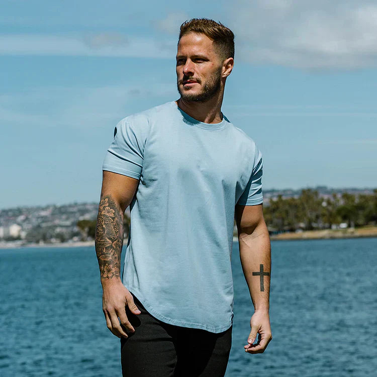 Herren T-Shirt Einfarbig Rundhalsausschnitt - Norvielle