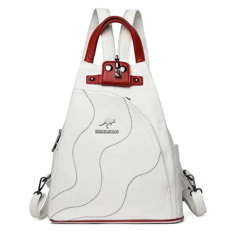 Elarova | Anti Diebstahl Rucksack Aus Leder Mit Reißverschluss Für Damen