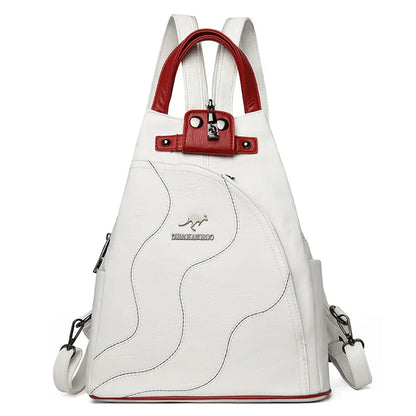 Elarova | Anti Diebstahl Rucksack Aus Leder Mit Reißverschluss Für Damen