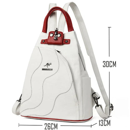 Elarova | Anti Diebstahl Rucksack Aus Leder Mit Reißverschluss Für Damen
