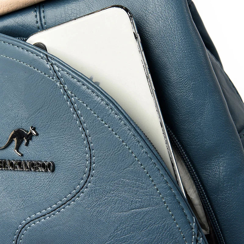 Elarova | Anti Diebstahl Rucksack Aus Leder Mit Reißverschluss Für Damen